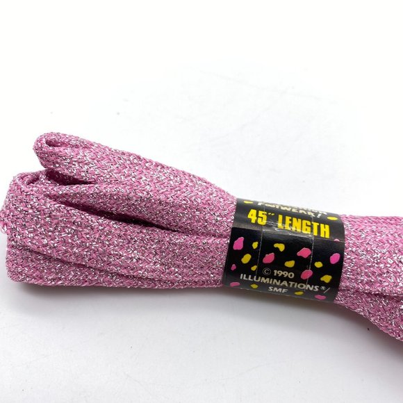 Vintage Illuminations Cool shoe Laces dusty pink glittery sparkle y2K 90s 45" - Picture 4 of 4